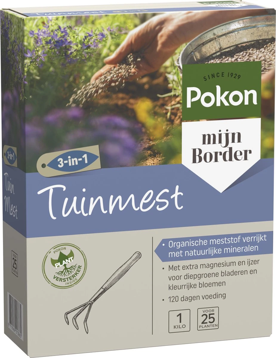 Pokon Tuinmest - 1kg - Meststof - 3-in-1 Werking - Afbeelding 2