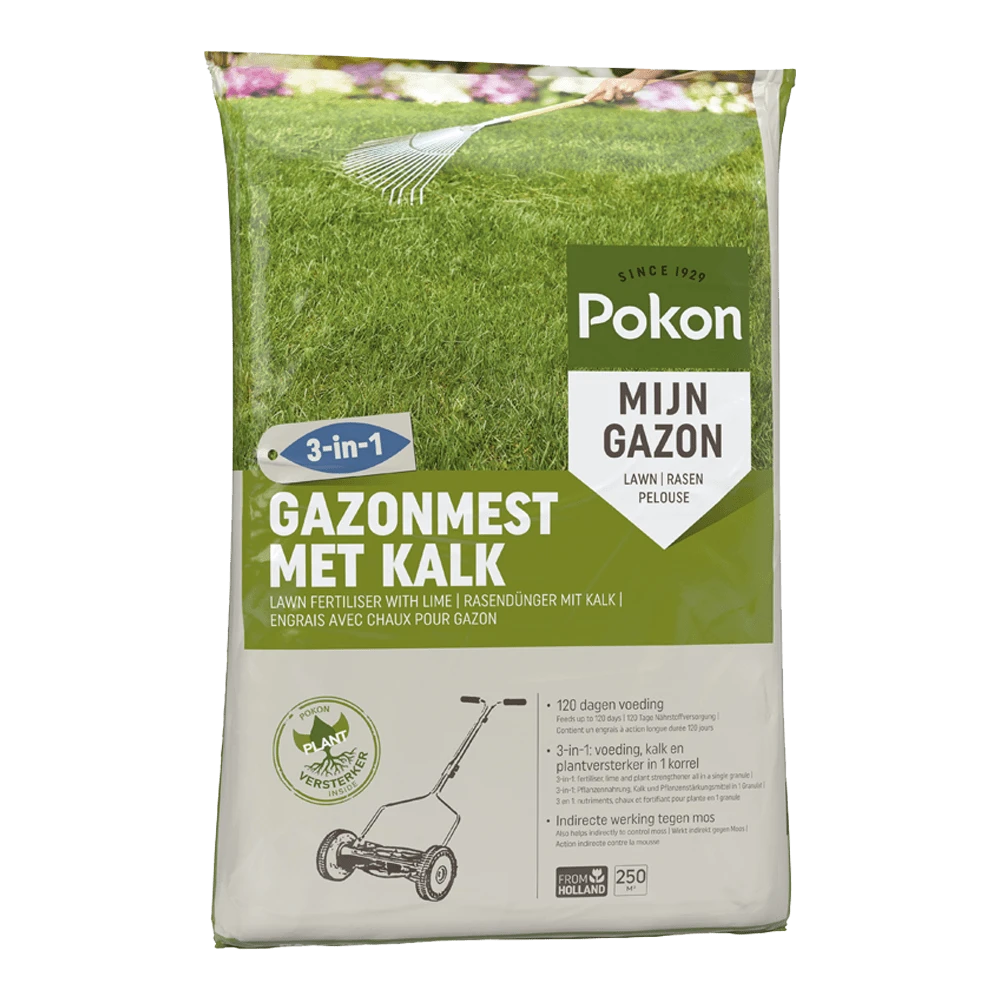 Pokon Gazonmest Met Kalk 16,8kg Voor 250mu00b2 - Gazonmeststof, Gazonkalk